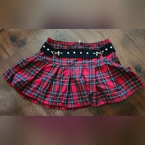 TRIPP NYC Daang Goodman Pleated Plaid Mini Skirt